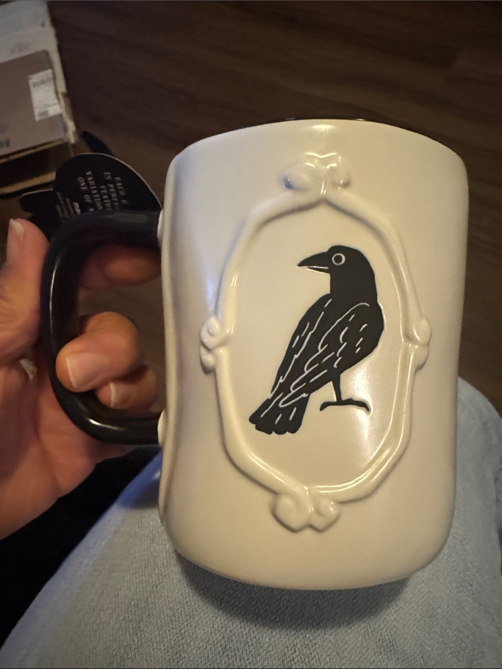 Rae Dunn NWT Black Raven Ceramic Bird Mug